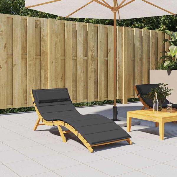 vidaXL Sun Lounger Cushion Black 180x60x4 cm Oxford Fabric