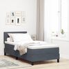 vidaXL Box Spring Bed Dark Grey and White 107 x 203 cm Fabric