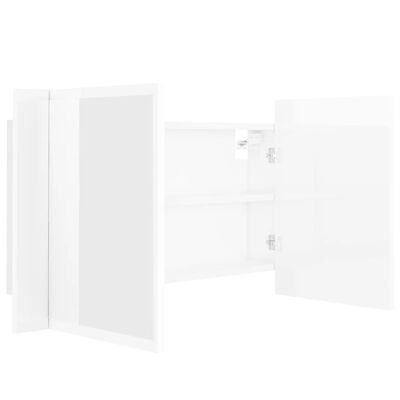 vidaXL LED Bathroom Mirror Cabinet High Gloss White 80x12x45 cm Acrylic | vidaXL.com.au