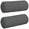 vidaXL Bolster Pillows 2 pcs Fabric Dark Grey &Oslash; 15 x 40 cm
