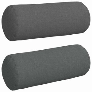 vidaXL Bolster Pillows 2 pcs Fabric Dark Grey &Oslash; 15 x 40 cm