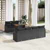 vidaXL Garden Sofa Set with Storage 8 pcs Black Poly rattan
