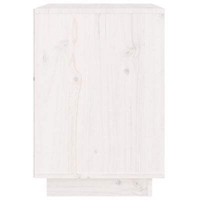 vidaXL Bedside Cabinet White 40x35x50 cm Solid Wood Pine