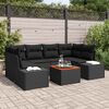 vidaXL Garden Sofa Set with Cushion 7 pcs Black Poly rattan