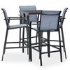 vidaXL 5 Piece Garden Bar Set Black and Grey