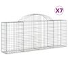 vidaXL Arched Gabion Baskets 7 pcs 200x30x80/100 cm Galvanised Iron