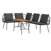 vidaXL Garden Sofa Set 2 pcs Black Poly Rattan