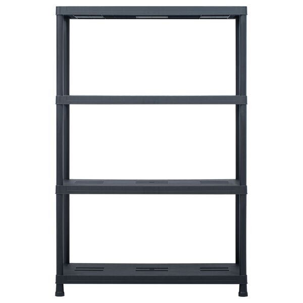 vidaXL Storage Shelf Rack Black 220 kg 90x40x138 cm Plastic