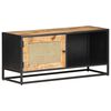 vidaXL TV Cabinet 90x30x40 cm Rough Mango Wood and Natural Cane