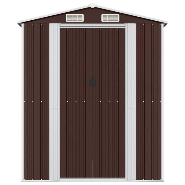 vidaXL Garden Shed Dark Brown 192x689x223 cm Galvanised Steel