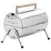 vidaXL Portable Tabletop Charcoal BBQ Grill Stainless Steel Double Grids