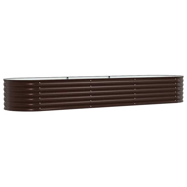 vidaXL Garden Raised Bed Brown 320 x 80 x 44 cm Steel