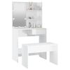 vidaXL Dressing Table Set with LED High Gloss White Engineered Wood