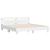vidaXL Bed Frame with LED without Mattress White 180x200 cm Super King
