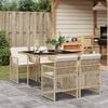 vidaXL 5 Piece Garden Dining Set with Cushions Beige Poly Rattan