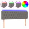 vidaXL LED Headboard Dark Grey 160x7x78/88 cm Fabric