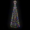 vidaXL LED Christmas Tree with Ground Spikes Multicolour 250 cm Iron