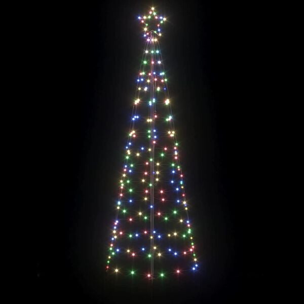 vidaXL LED Christmas Tree with Ground Spikes Multicolour 250 cm Iron