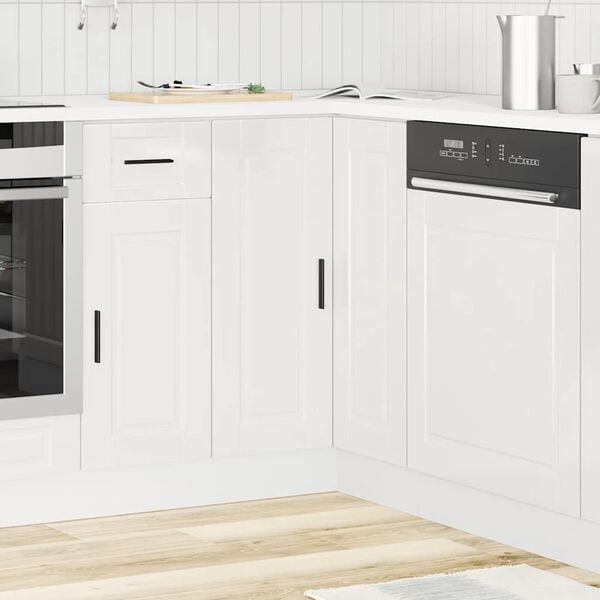 vidaXL Kitchen Corner Base Cabinet&nbsp;Porto High Gloss White Engineered Wood