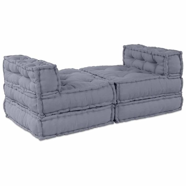 vidaXL Modular Sofa 4 pcs Grey Fabric