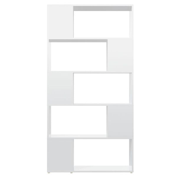 vidaXL Book Cabinet Room Divider High Gloss White 80x24x155 cm Engineered Wood
