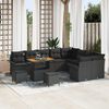vidaXL Garden Sofa Set with Cushion with Storage 12 pcs Black