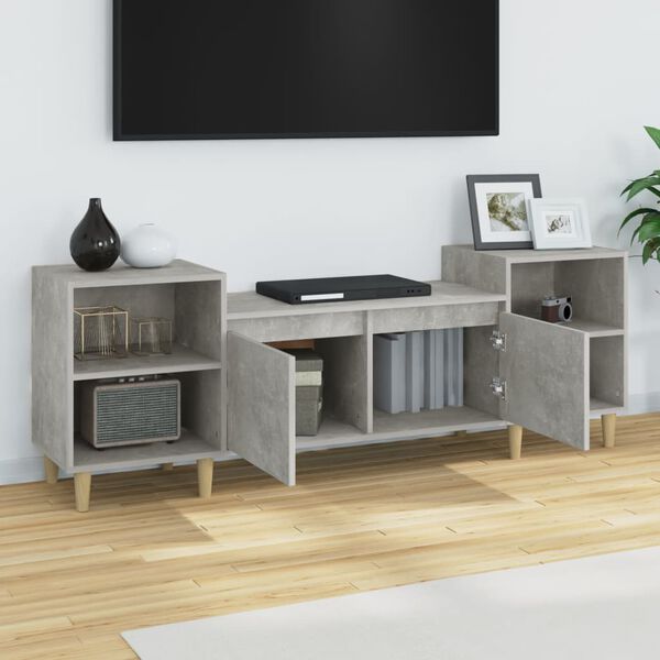 vidaXL TV Cabinet Concrete Grey 160x35x55 cm Engineered Wood