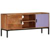 vidaXL TV Cabinet Honey Brown and Grey 110x30x50 cm Solid Wood Acacia