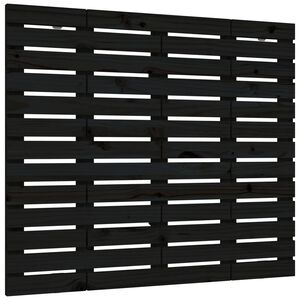 vidaXL Wall Headboard Black 141x3x91.5 cm Solid Wood Pine