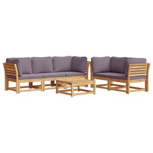 vidaXL 6 Piece Garden Lounge Set with Cushions Solid Wood Acacia