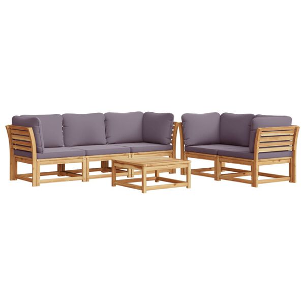 vidaXL 6 Piece Garden Lounge Set with Cushions Solid Wood Acacia