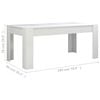 vidaXL Dining Table High Gloss White 180x90x76 cm Engineered Wood