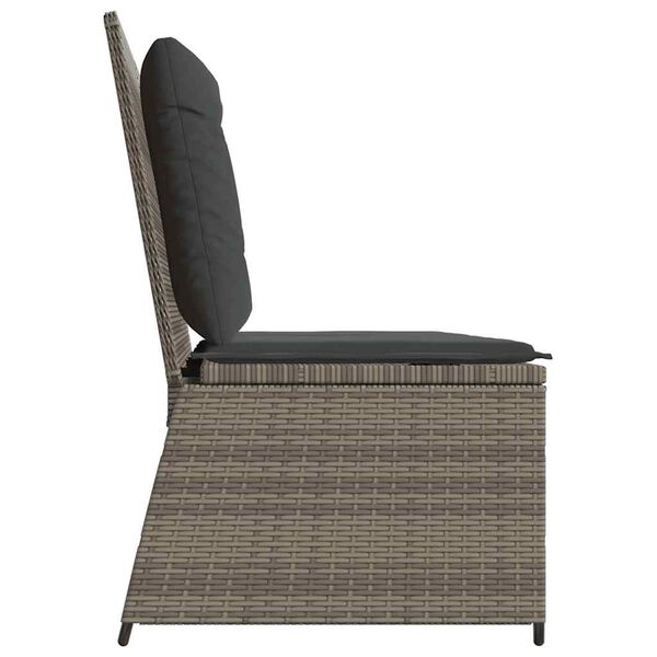 vidaXL Garden Bench with Cushion Grey Poly rattan