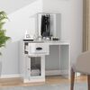 vidaXL Dressing Table with Mirror High Gloss White 90x50x132.5 cm Engineered Wood