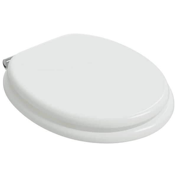 vidaXL Toilet Seats with Soft Close Lids 2 pcs MDF White