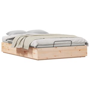 vidaXL Ottoman Bed Frame Natural 150 x 200 cm Solid Pine Wood
