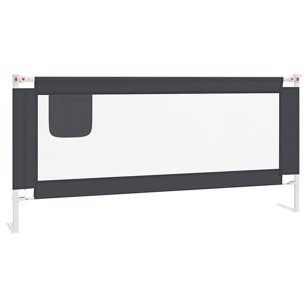 vidaXL Toddler Safety Bed Rail Dark Grey 200x25 cm Fabric