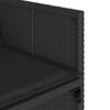 vidaXL 9 Piece Garden Dining Set with Cushions Black Poly Rattan