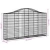 vidaXL Arched Gabion Baskets 30 pcs 200x30x100/120 cm Galvanised Iron