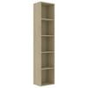 vidaXL Book Cabinet Sonoma Oak 40x30x189 cm Engineered Wood