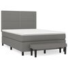 vidaXL Box Spring Bed with Mattress Dark Grey 137x187 cm Double Size Fabric