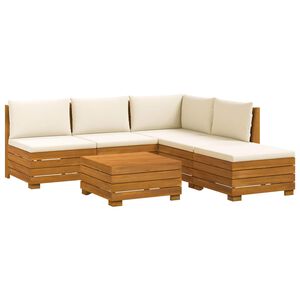 vidaXL 6 pcs Outdoor Sofa Set Solid Acacia Wood Brown