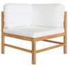vidaXL 5 Piece Garden Lounge Set with Cream Cushions Solid Teak Wood
