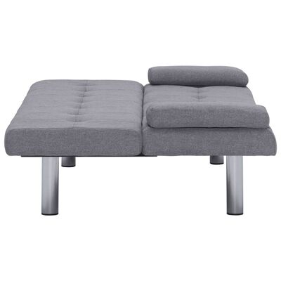 vidaXL Sofa Bed with Two Pillows Light Grey Polyester