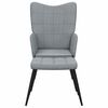 vidaXL Relaxing Chair with a Stool Light Grey Fabric