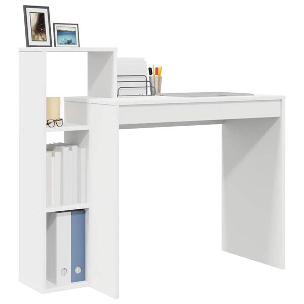 vidaXL Desk with Shelf White 100 x 40 x 90 cm Engineered Wood