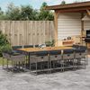 vidaXL 13 Piece Garden Dining Set with Cushions Grey Poly Rattan