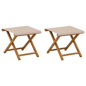 vidaXL Deck Chair 2 pcs Solid Eucalyptus Wood Beige