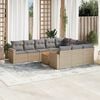 vidaXL 11 Piece Garden Sofa Set with Cushions Mix Beige Poly Rattan