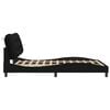 vidaXL Bed Frame with LED without Mattress "Hvar" Black 137x190 cm Double Fabric